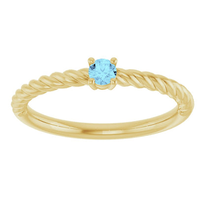 Summer Solitaire Rope Ring
