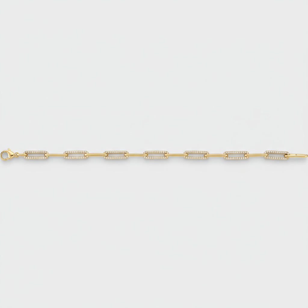 Gold bracelet on a white background