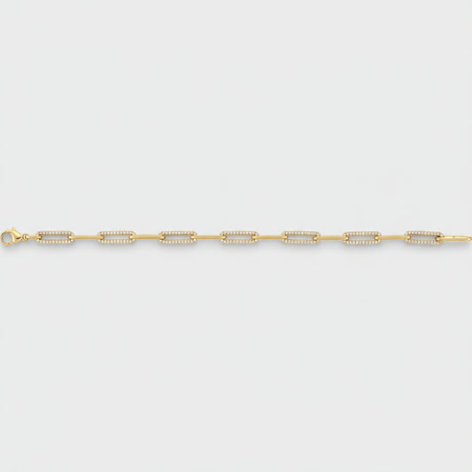 Gold bracelet on a white background