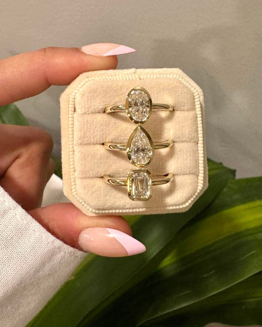 Bezel Set Fancy Shaped Diamond Rings