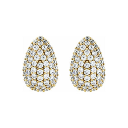 Ellie Diamond Teardrop Shaped Earrings 14K Yellow Gold