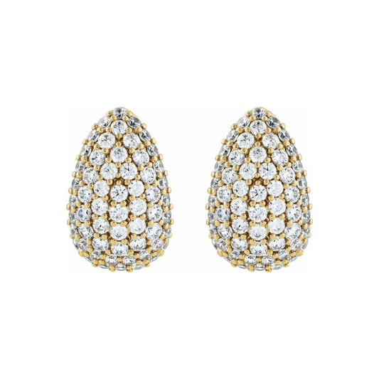 Ellie Diamond Teardrop Shaped Earrings 14K Yellow Gold