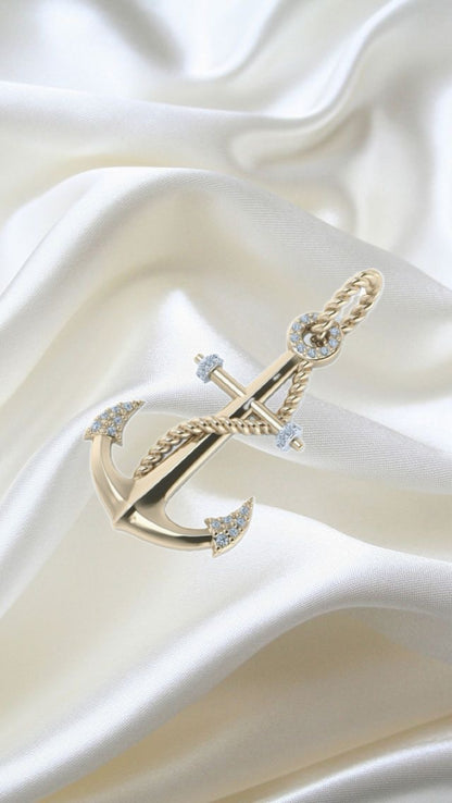 Diamond Anchor Pendant