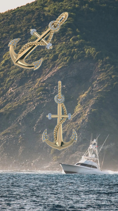 Diamond Anchor Pendant