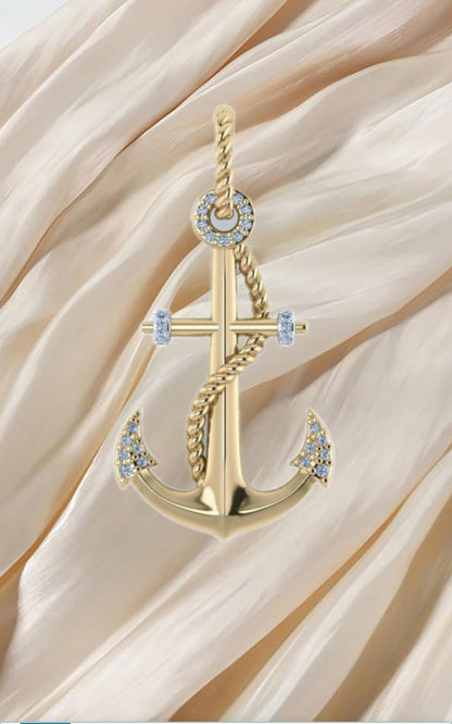 Diamond Anchor Pendant