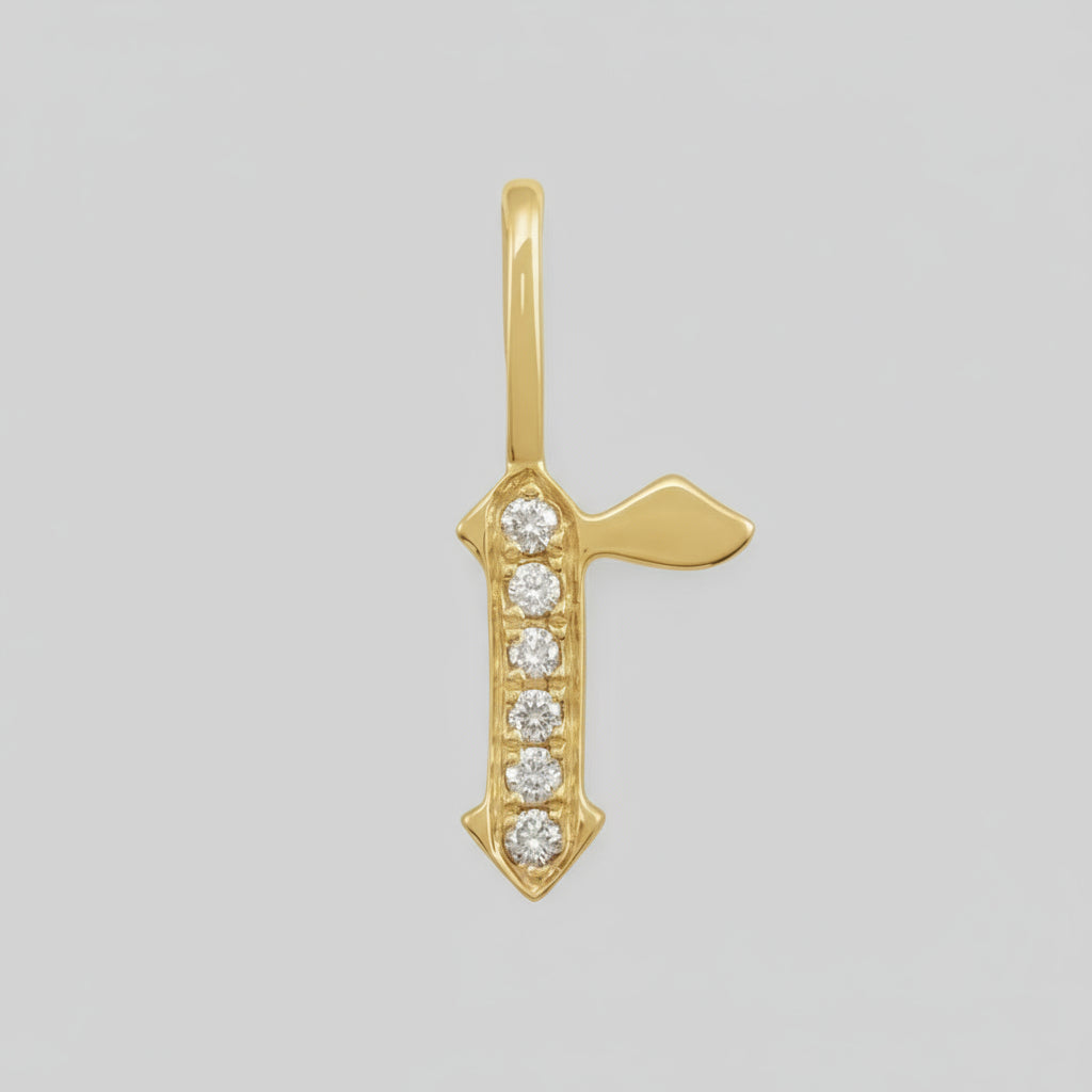 Gothic Initial Lab Grown Diamond Pendant