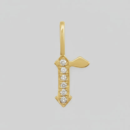 Gothic Initial Lab Grown Diamond Pendant