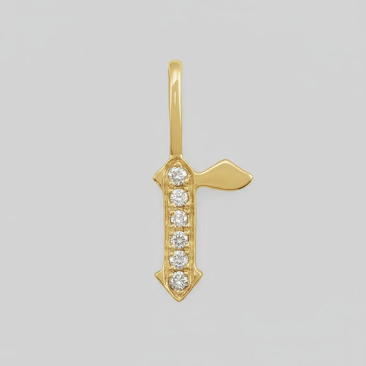 Gothic Initial Lab Grown Diamond Pendant