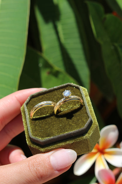 14K Yellow Gold Diamond Wedding Set