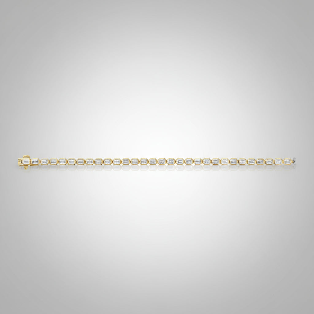 Gold diamond bracelet on a white background