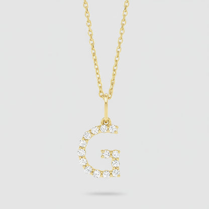 Lab Grown Diamond Letter "G" Initial Pendant 14K Yellow Gold