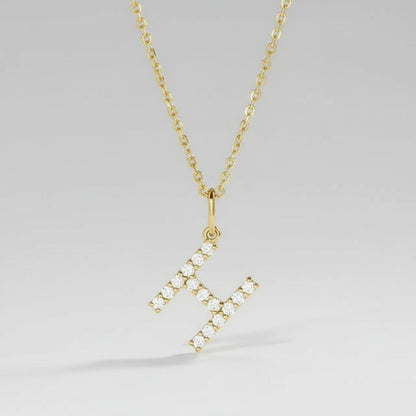 Lab Grown Diamond Letter "H" Initial Pendant 14K Yellow Gold