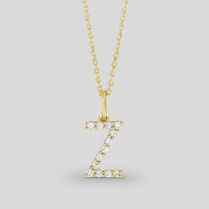 Lab Grown Diamond Letter "Z" Initial Pendant 14K Yellow Gold