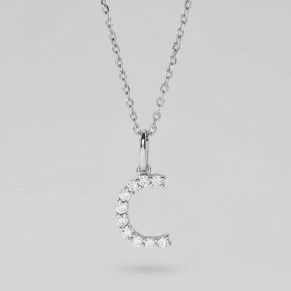 Gold Lab Grown Diamond Initial Necklace