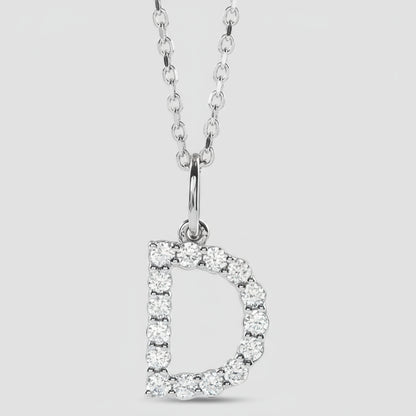 Gold Lab Grown Diamond Initial Necklace
