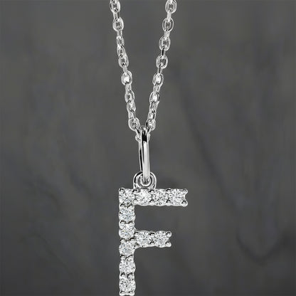 Gold Lab Grown Diamond Initial Necklace