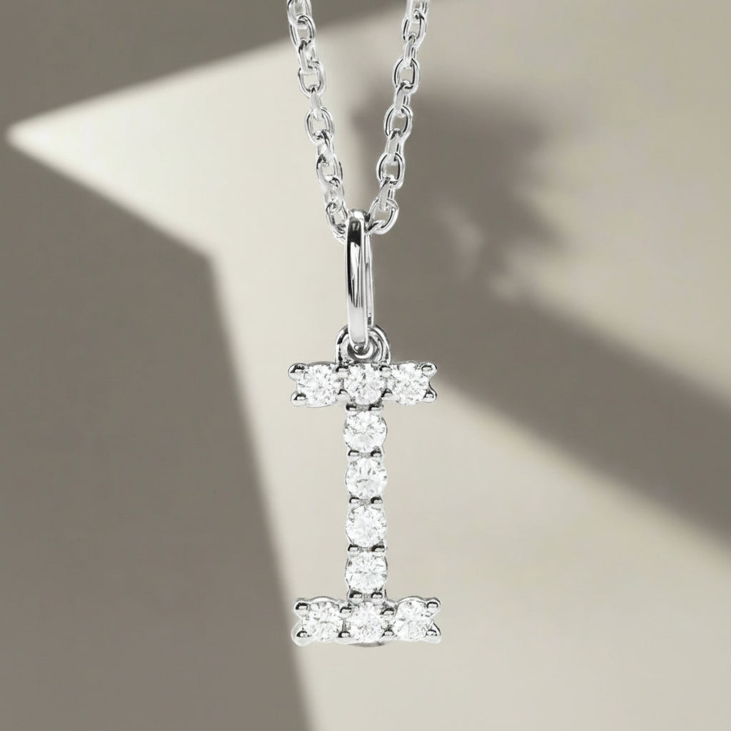 Gold Lab Grown Diamond Initial Necklace