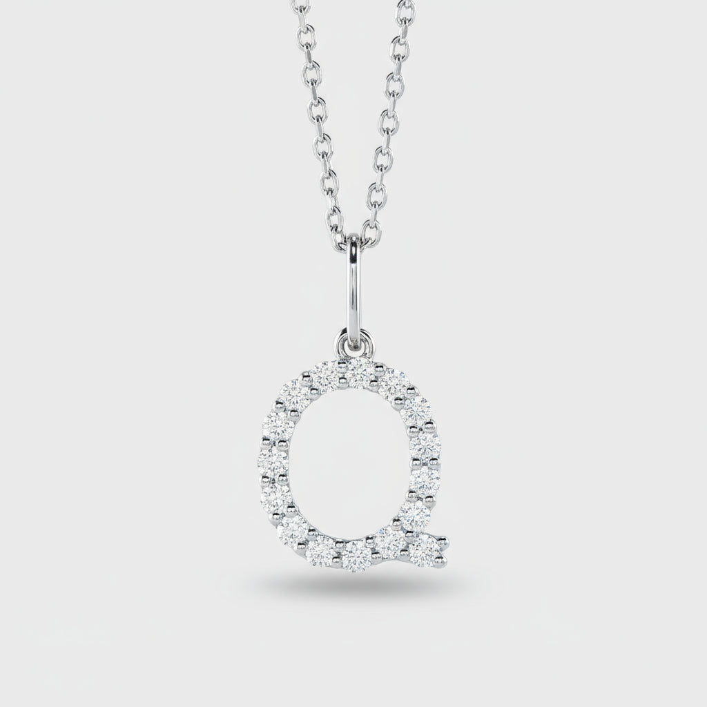 Letter "Q" Diamond Pendant