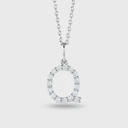 Letter "Q" Diamond Pendant