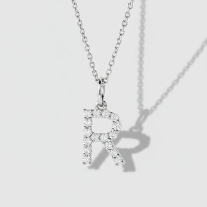 Letter "R" Lab Grown Diamond Pendant
