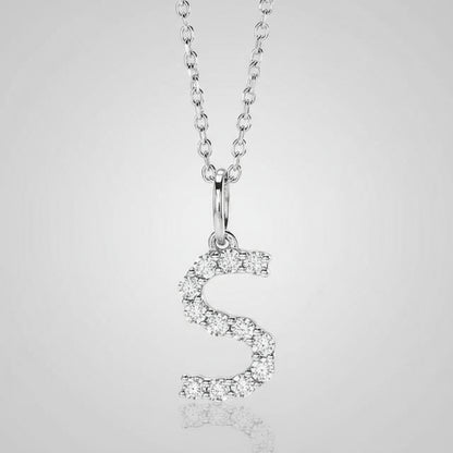 Letter "S" Lab Grown Diamond Initial Pendant