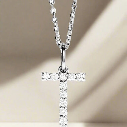 Letter "T" Lab Grown Diamond Initial Pendant