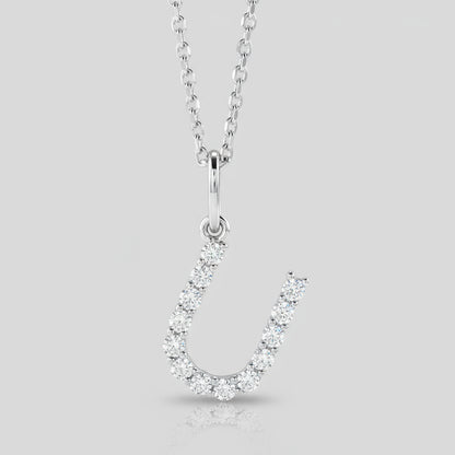 Letter "U" Lab Grown Diamond Initial Pendant