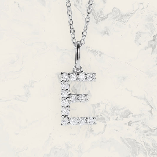 Gold Lab Grown Diamond Initial Necklace