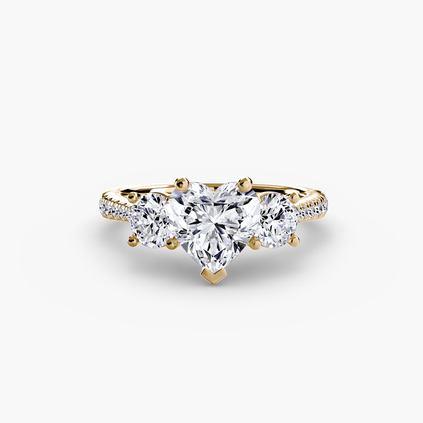 Amy Three Stone Engagement with Pave Band