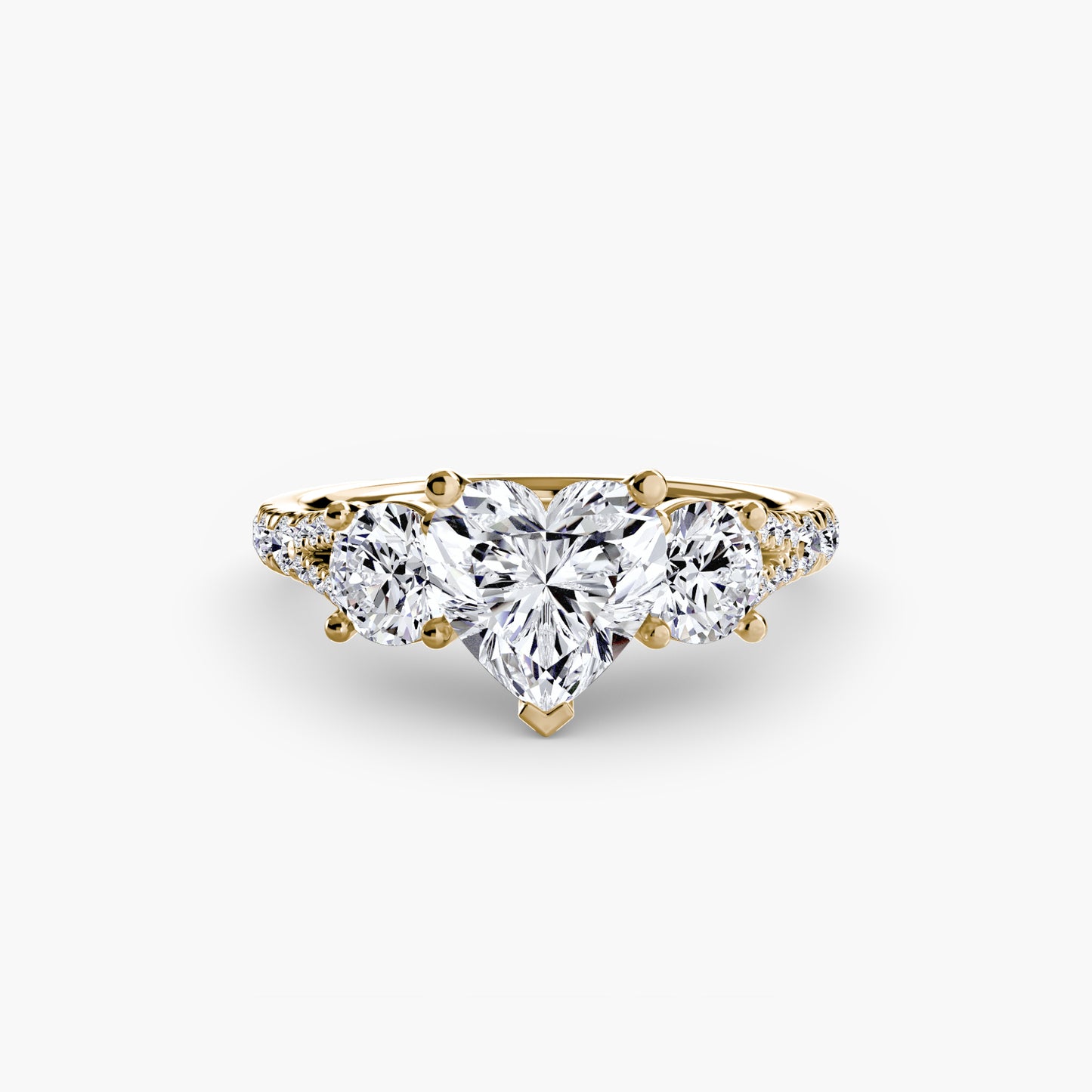Amy Three Stone Engagement with Pave Band