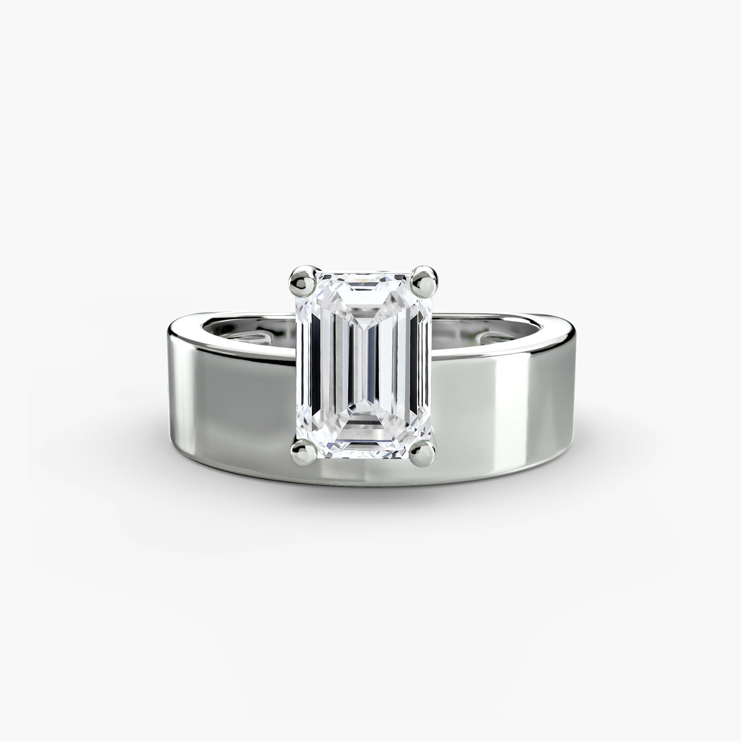 Drew Wide Band Solitaire Engagement Ring