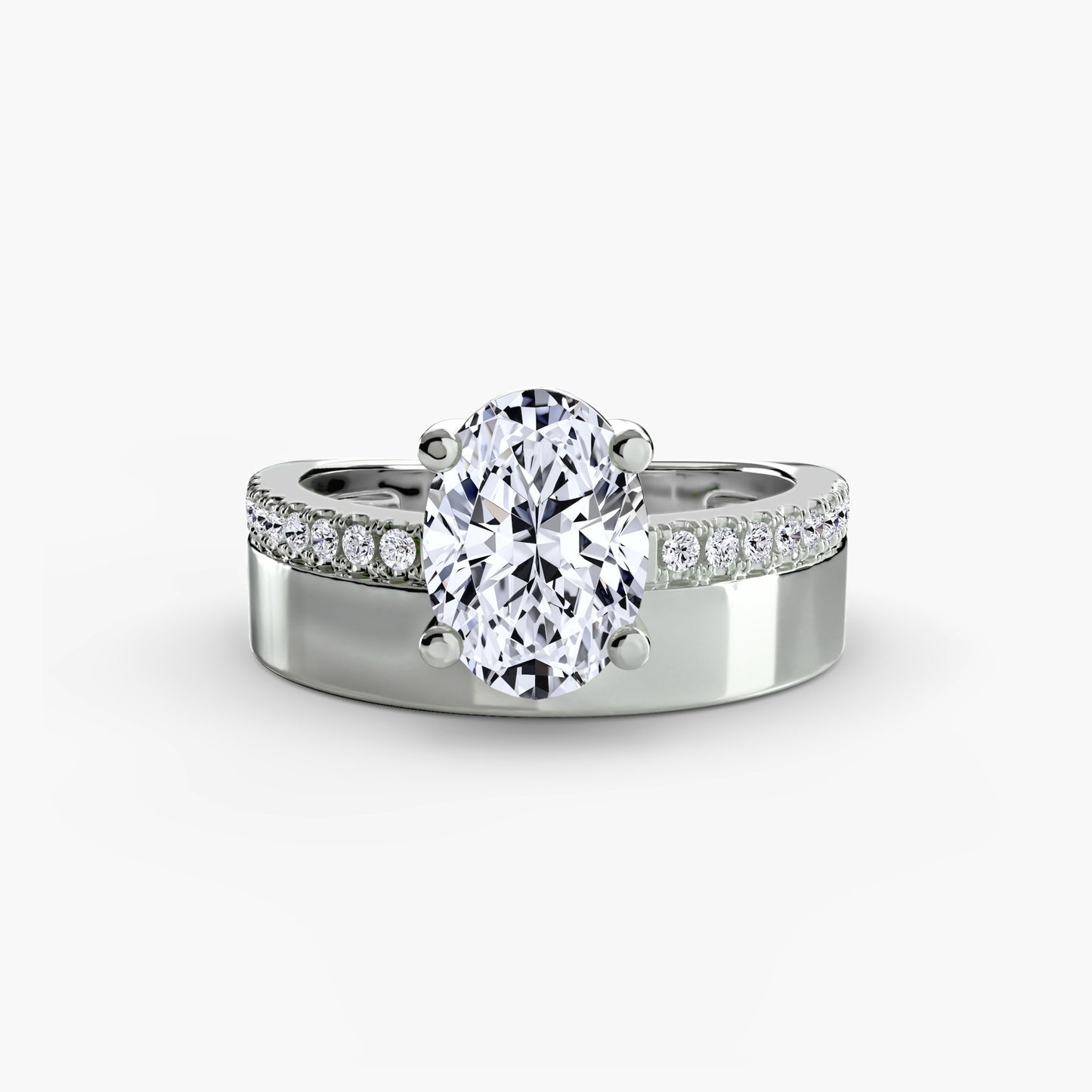 Birdie Wide Diamond Engagement Ring
