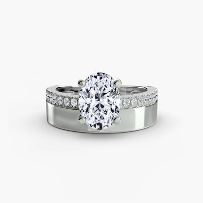 Birdie Wide Diamond Engagement Ring
