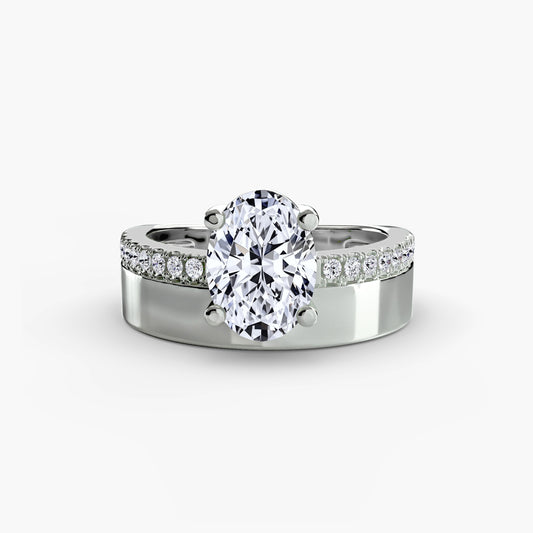 Birdie Wide Diamond Engagement Ring