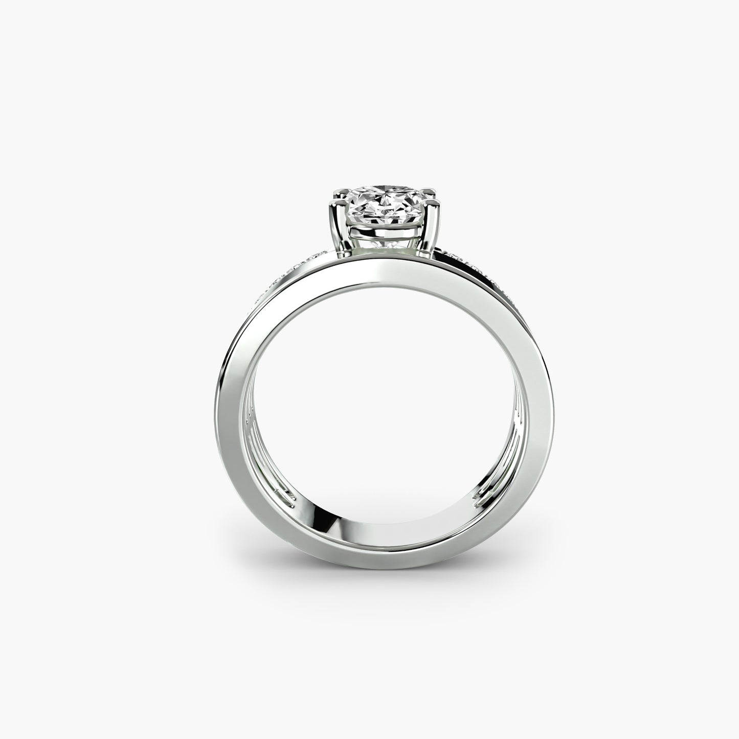 Birdie Wide Diamond Engagement Ring