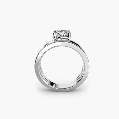 Birdie Wide Diamond Engagement Ring