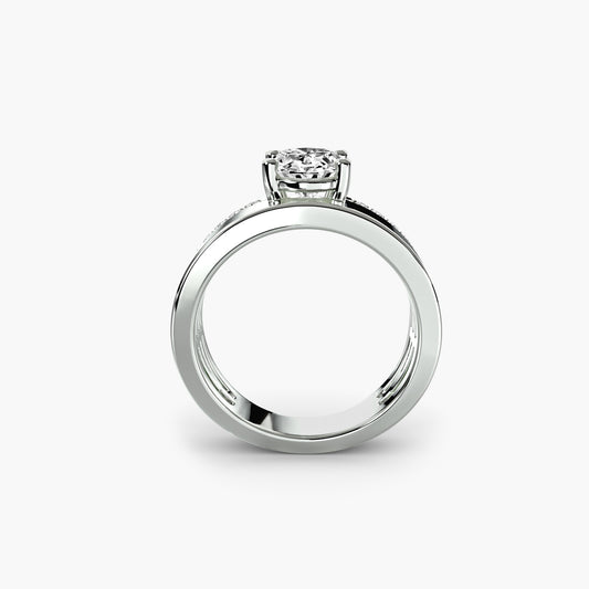 Birdie Wide Diamond Engagement Ring