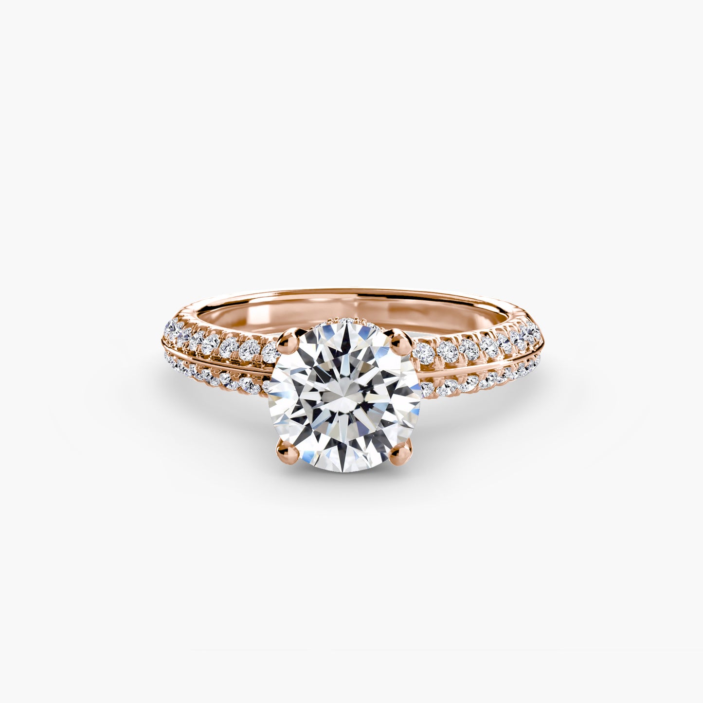 Lavinia Solitaire with Pavé Sides