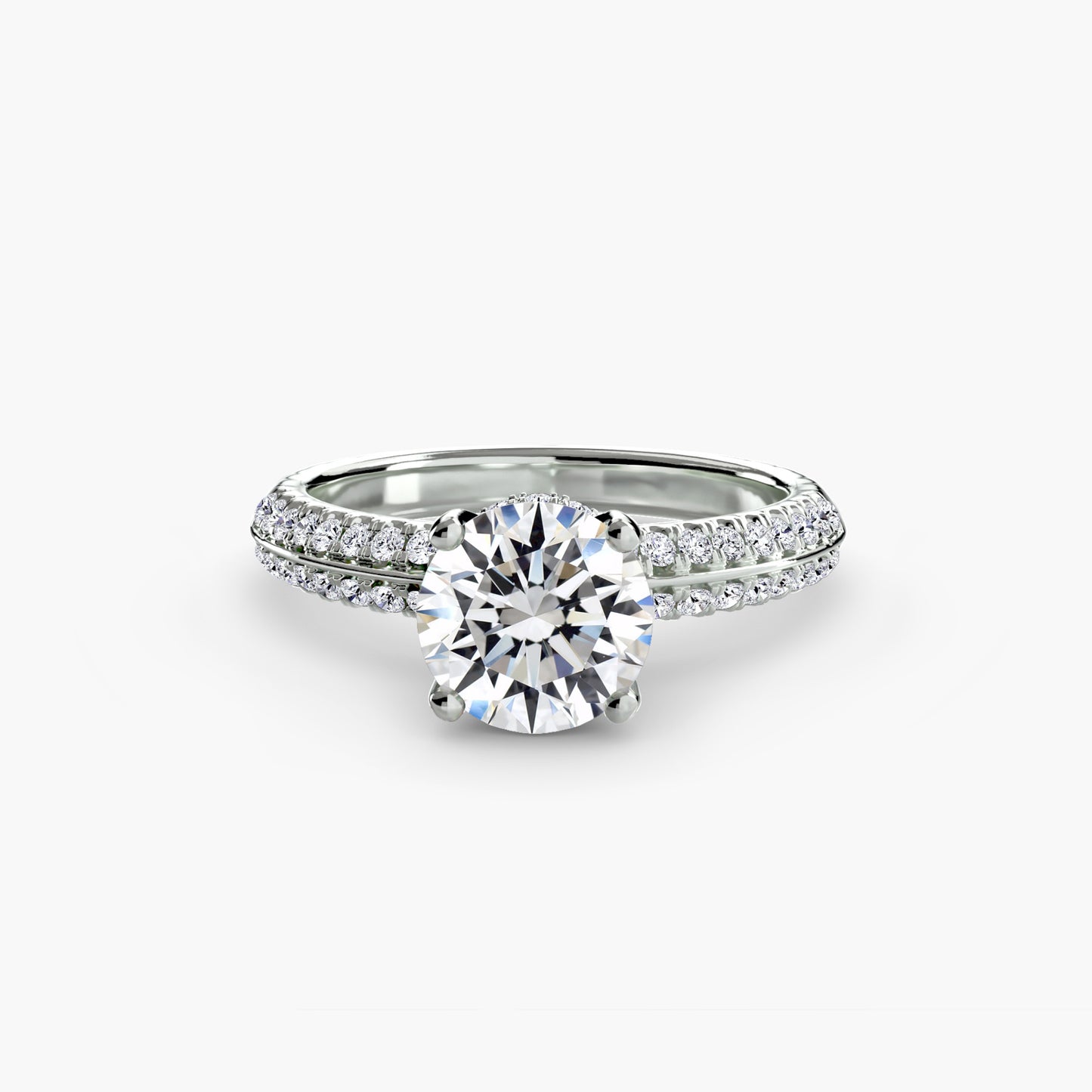 Lavinia Solitaire with Pavé Sides