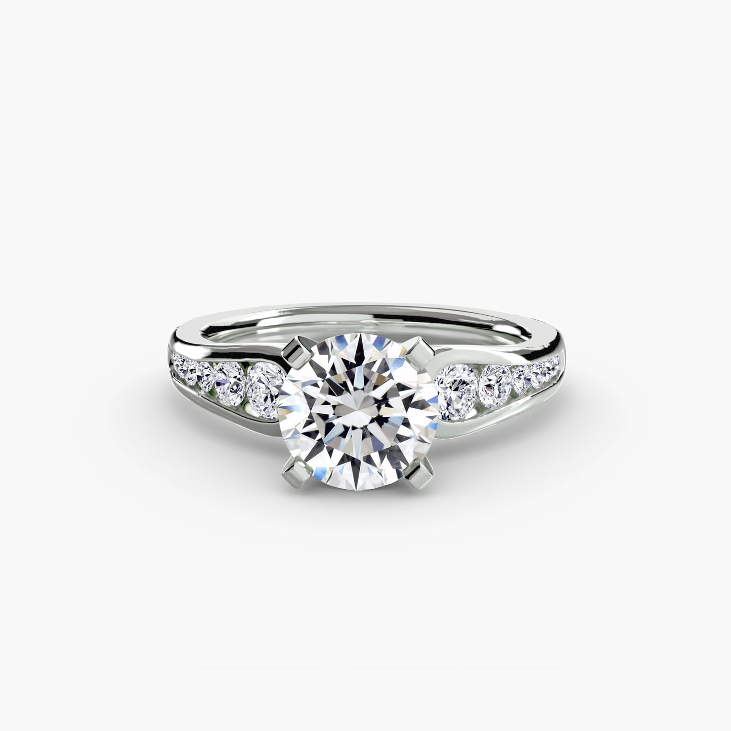 Becky Solitaire with Pavé Sides
