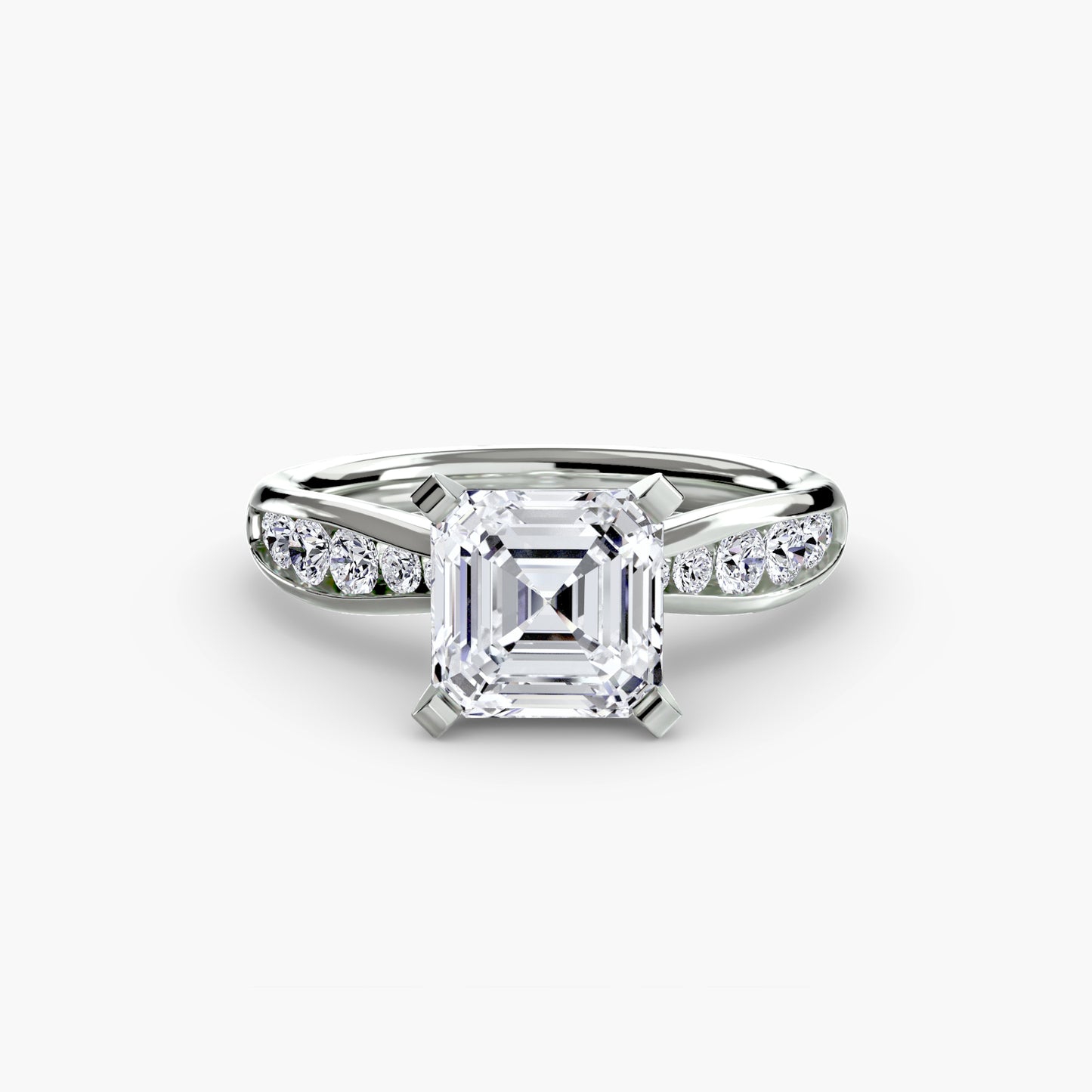 Shelia Solitaire with Pavé Sides