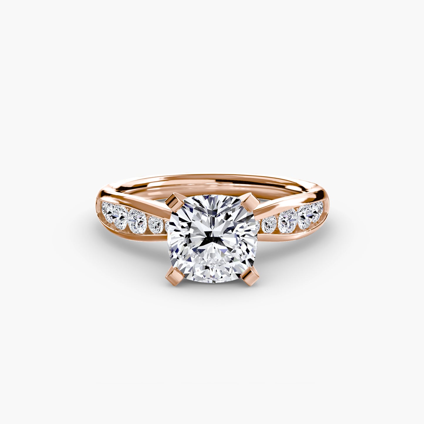 Shelia Solitaire with Pavé Sides