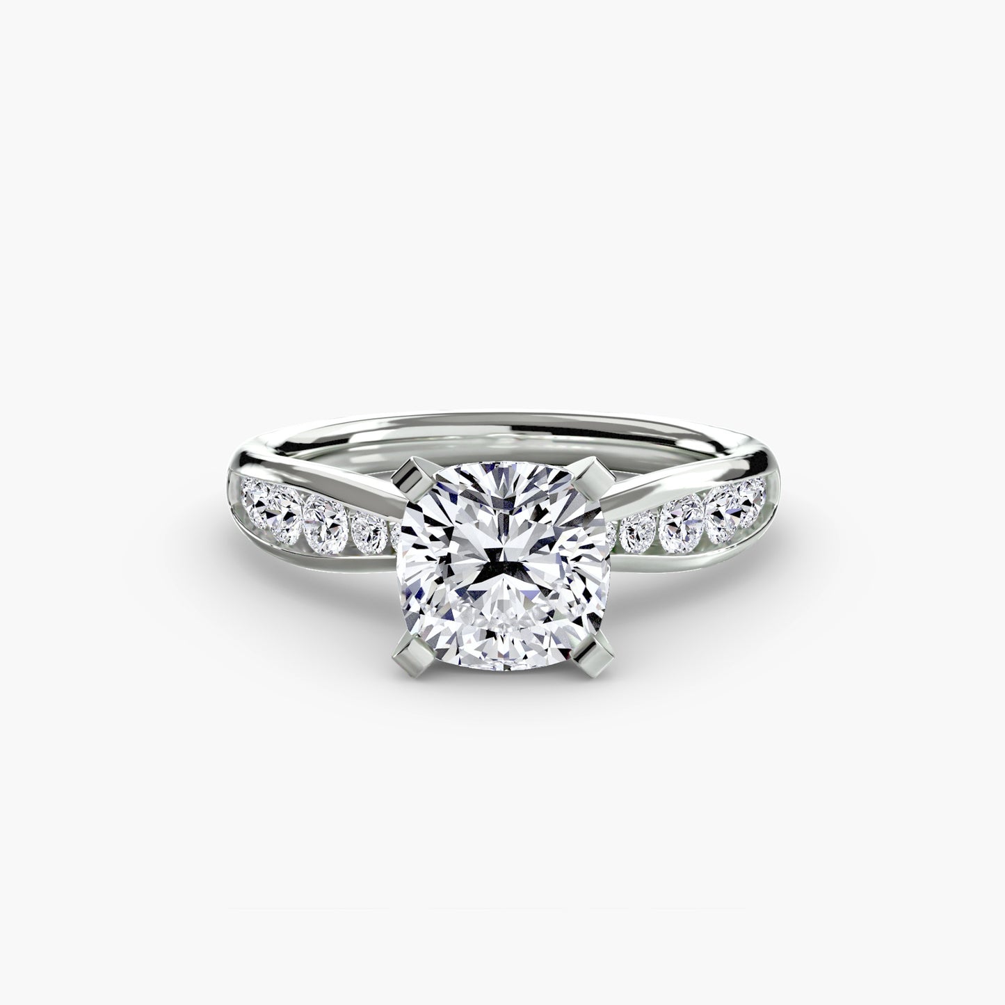 Shelia Solitaire with Pavé Sides