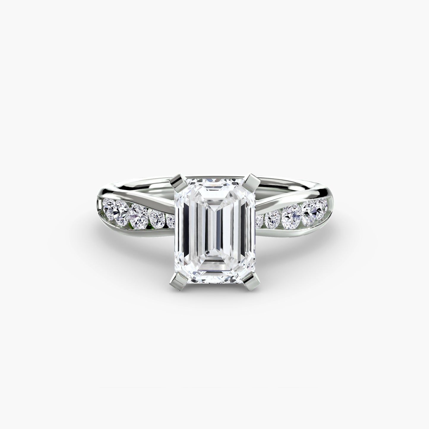 Shelia Solitaire with Pavé Sides