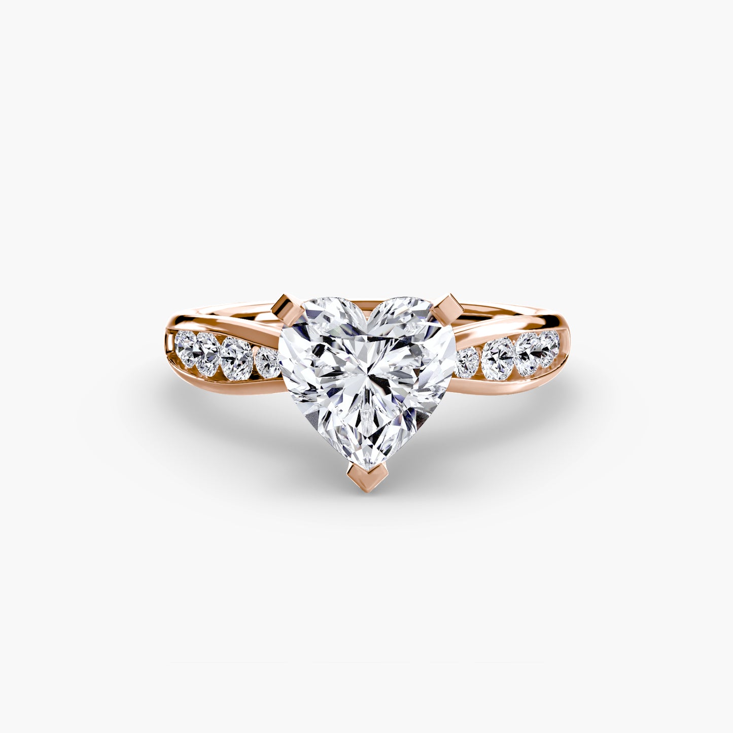 Shelia Solitaire with Pavé Sides