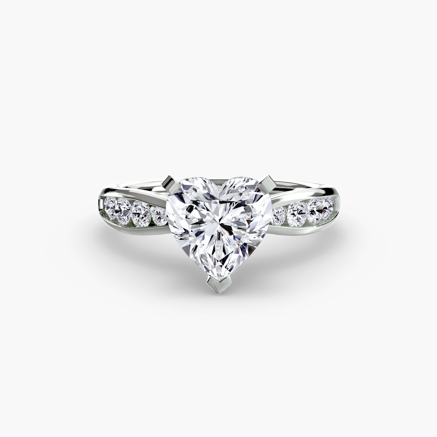 Shelia Solitaire with Pavé Sides