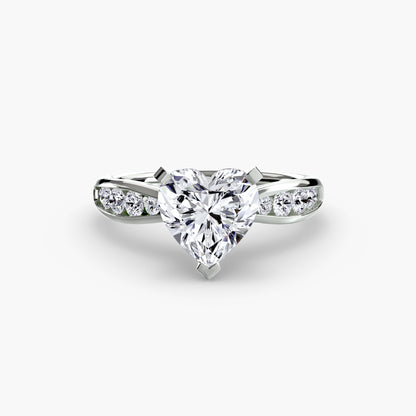 Shelia Solitaire with Pavé Sides