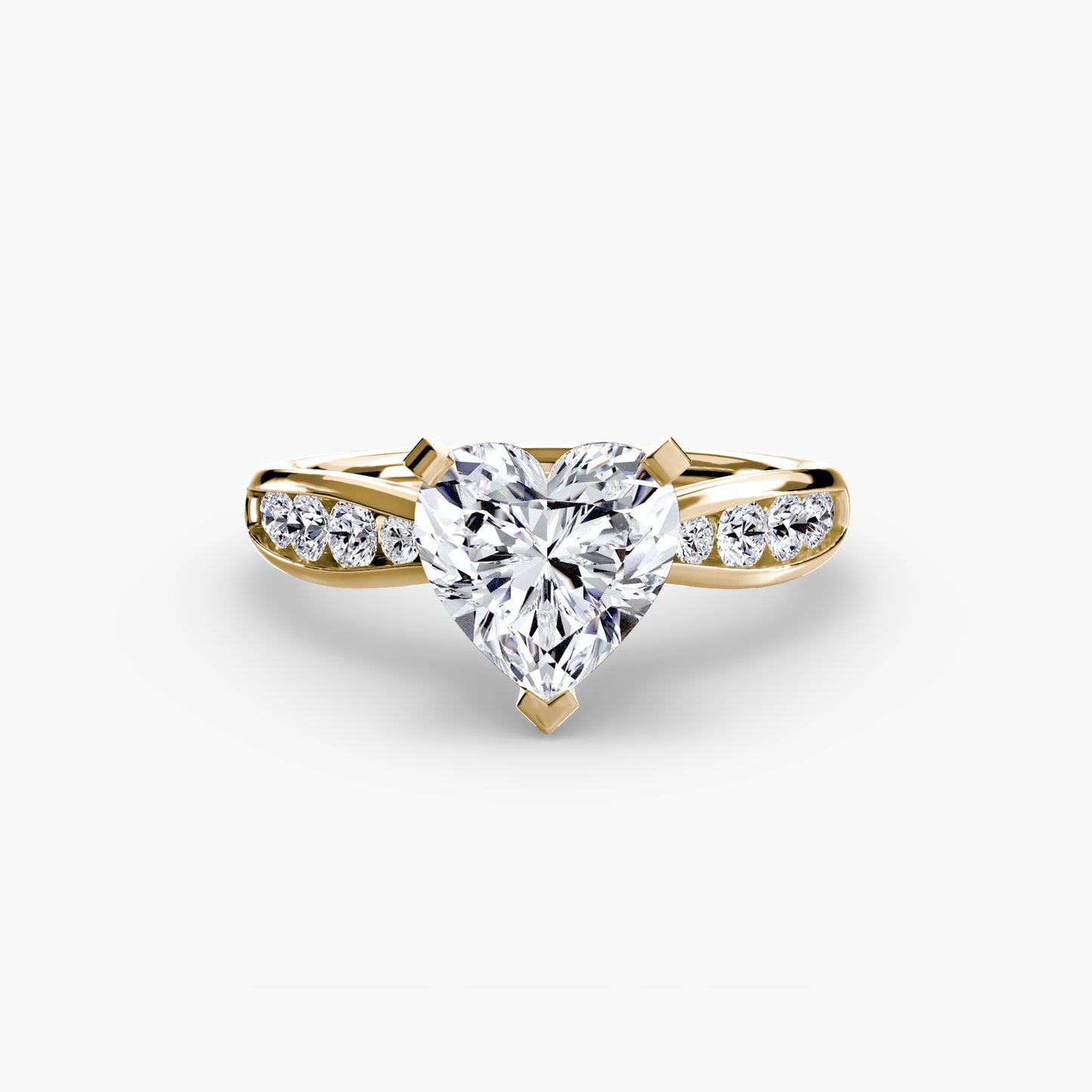 Shelia Solitaire with Pavé Sides