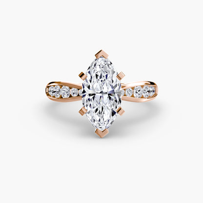 Shelia Solitaire with Pavé Sides
