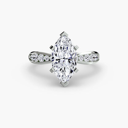 Shelia Solitaire with Pavé Sides